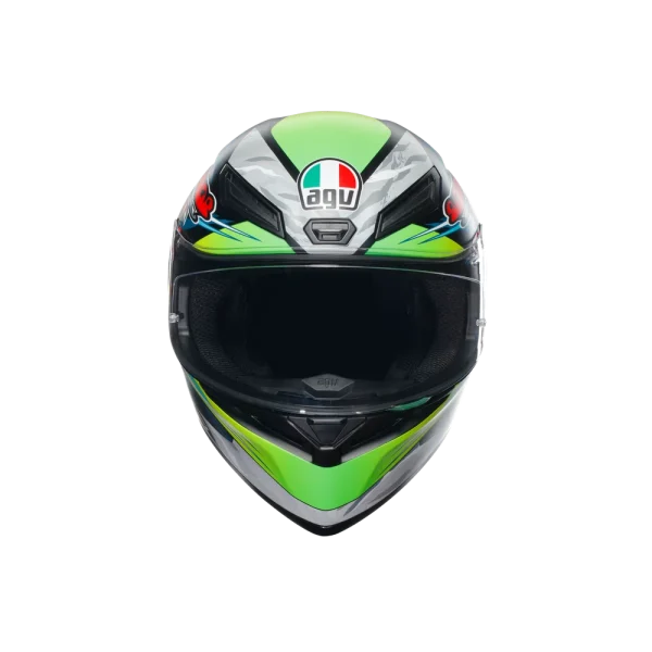K1 S DUNDEE MATT LIME/RED - CASCO MOTO INTEGRALE E2206 - immagine 7