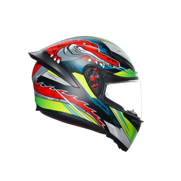 K1 S DUNDEE MATT LIME/RED - CASCO MOTO INTEGRALE E2206 - immagine 6