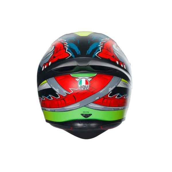 K1 S DUNDEE MATT LIME/RED - CASCO MOTO INTEGRALE E2206 - immagine 4