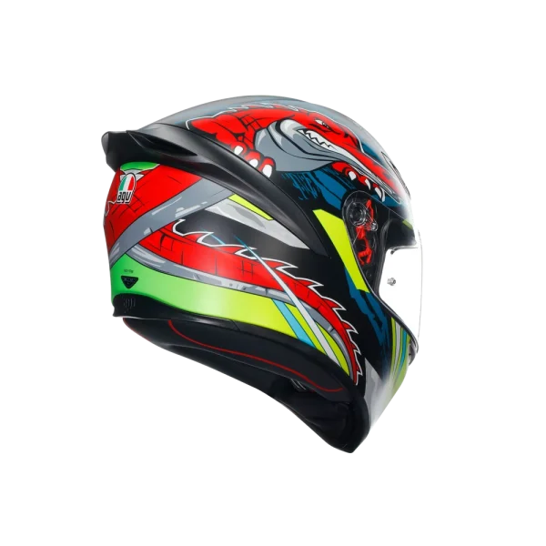 K1 S DUNDEE MATT LIME/RED - CASCO MOTO INTEGRALE E2206 - immagine 3