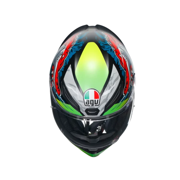 K1 S DUNDEE MATT LIME/RED - CASCO MOTO INTEGRALE E2206 - immagine 2