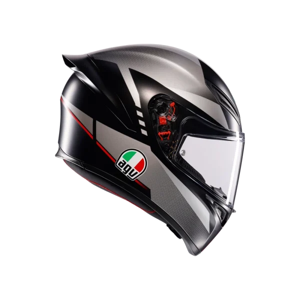K1 S LAP MATT BLACK/GREY/RED - CASCO MOTO INTEGRALE E2206 - immagine 6