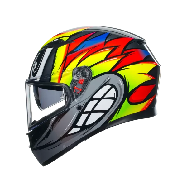 K3 BIRDY 2.0 GREY/YELLOW/RED - CASCO MOTO INTEGRALE E2206 - immagine 5