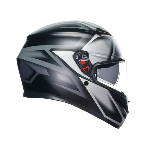 K3 COMPOUND MATT BLACK/GREY - CASCO MOTO INTEGRALE E2206 - immagine 6