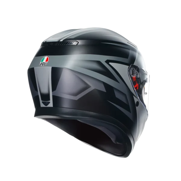 K3 COMPOUND MATT BLACK/GREY - CASCO MOTO INTEGRALE E2206 - immagine 3