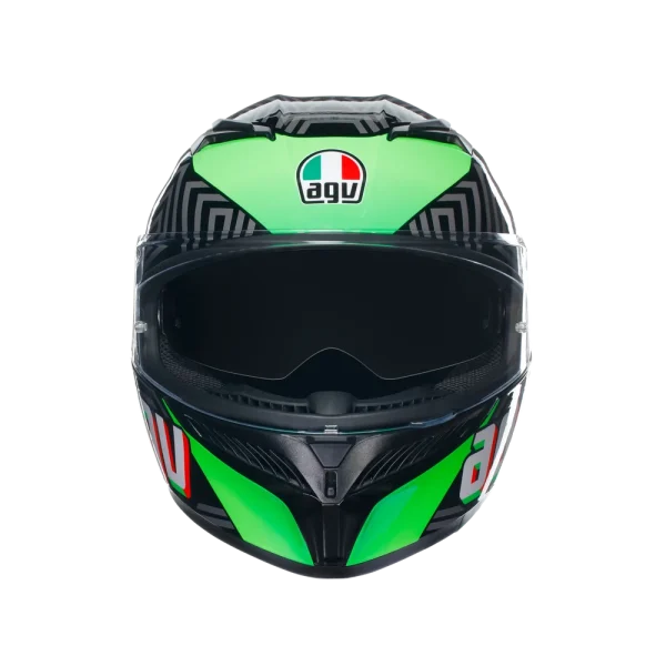 K3 KAMALEON BLACK/RED/GREEN - CASCO MOTO INTEGRALE E2206 - immagine 7