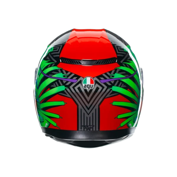 K3 KAMALEON BLACK/RED/GREEN - CASCO MOTO INTEGRALE E2206 - immagine 4