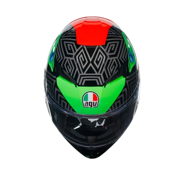 K3 KAMALEON BLACK/RED/GREEN - CASCO MOTO INTEGRALE E2206 - immagine 2