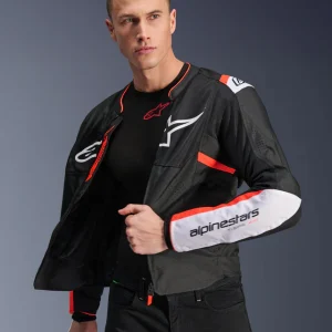 Giacca moto Alpinestars T-SPS Air 2- Black White Red Fluo - immagine 2