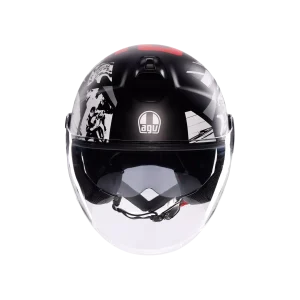 ETERES HISTORY MATT BLACK/WHITE/RED - CASCO MOTO JET E2206 - immagine 5