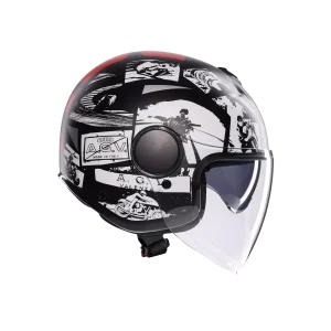 ETERES HISTORY MATT BLACK/WHITE/RED - CASCO MOTO JET E2206 - immagine 4