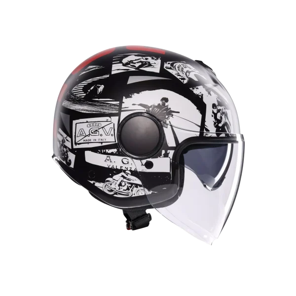 ETERES HISTORY MATT BLACK/WHITE/RED - CASCO MOTO JET E2206 - immagine 4