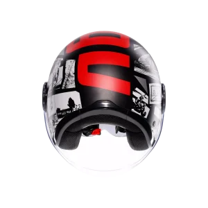 ETERES HISTORY MATT BLACK/WHITE/RED - CASCO MOTO JET E2206 - immagine 2