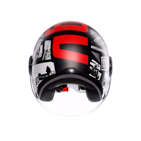 ETERES HISTORY MATT BLACK/WHITE/RED - CASCO MOTO JET E2206 - immagine 2